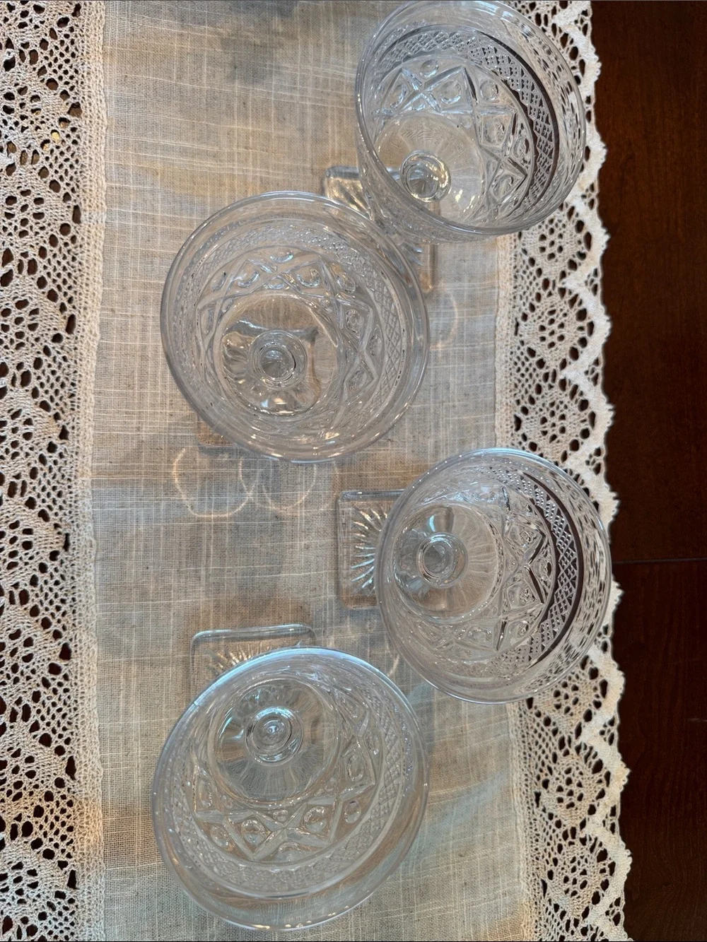 Imperial glass Cut Crystal Dessert/water Goblets - Set of 4